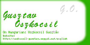 gusztav oszkocsil business card